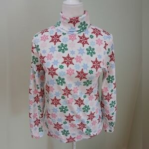 2/$15 Time and Tru Snowflake Cotton Turtleneck Top